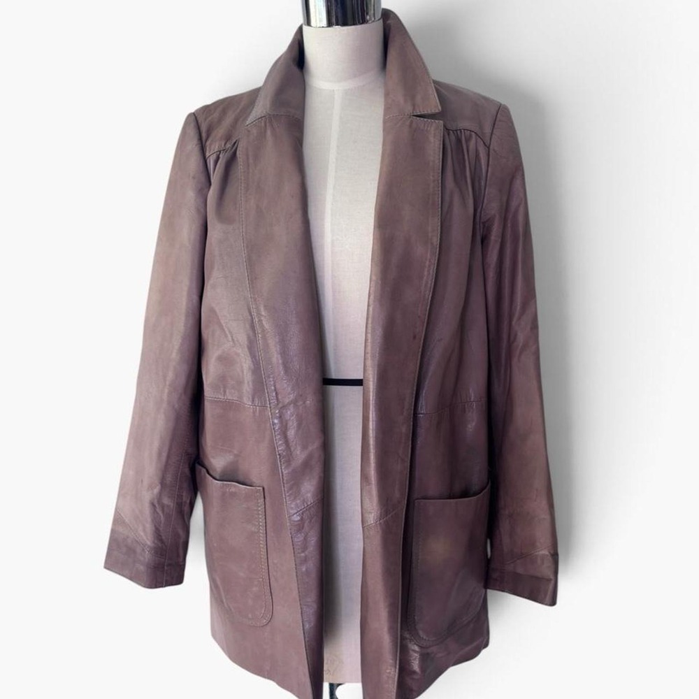 Vintage 1970s Casa Lopez Brown Leather Blazer Jacket